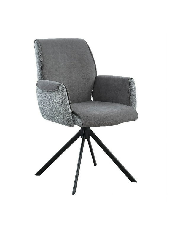 Global Furniture USA Contemporary Fabric Swivel Dining Chair in Dark Gray