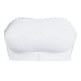thumbnail image 4 of QHFBli Womens Plus Size Solid Button Front Bandeau Bra Strapless Wireless Bras, 4 of 9
