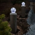 thumbnail image 6 of Solar Post Lights - Outdoor Post Cap Light for Fence Deck or Patio Garden Decoration- Solar Powered Gazing Ball Caps, LED Lighting, Lamp Fits 4x4 - White 4 Pack, 6 of 11