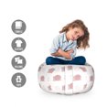 thumbnail image 2 of Snail Storage Toy Bag Chair, Crawling Motifs Shelled Animal Along Spirals Girly Joyful Repetitive, Stuffed Animal Organizer Washable Bag, Large Size, Pale Pink Rose White, by Ambesonne, 2 of 3