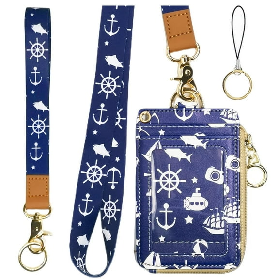 Lanyard with Wallet,Zip ID Case with Lanyard,Lanyard Badge Holder,Lanyard Wallet for Women,Fashion Lanyard Wallet, ID Case Wallet with Lanyard Cruise Ship