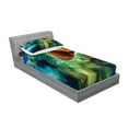 thumbnail image 2 of Ambesonne Colorful Fitted Sheet & Pillow Sham Set, Mythical Phoenix Birth, Twin, Multicolor, 2 of 2