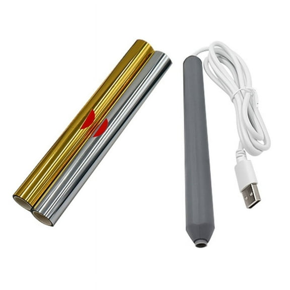 Symkmb Usb Plug in Hot Heated Foil Pens Set Heat Foil Pen Gold Foil Hot Stamping Pen with Tip Hot Foil Roll Drawing Pen Plastic   Copper