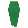 thumbnail image 6 of Women'S Premium High Waist Nylon Ponte Stretch Office Pencil Skirt Green XXL, 6 of 7