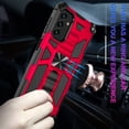 thumbnail image 2 of AT&T Samsung Galaxy A13 5G Case with Tempered Glass Screen Protector Ring Car Mount Kickstand Hybrid Hard PC Soft TPU Shockproof Protective Phone Case - Red, 2 of 8