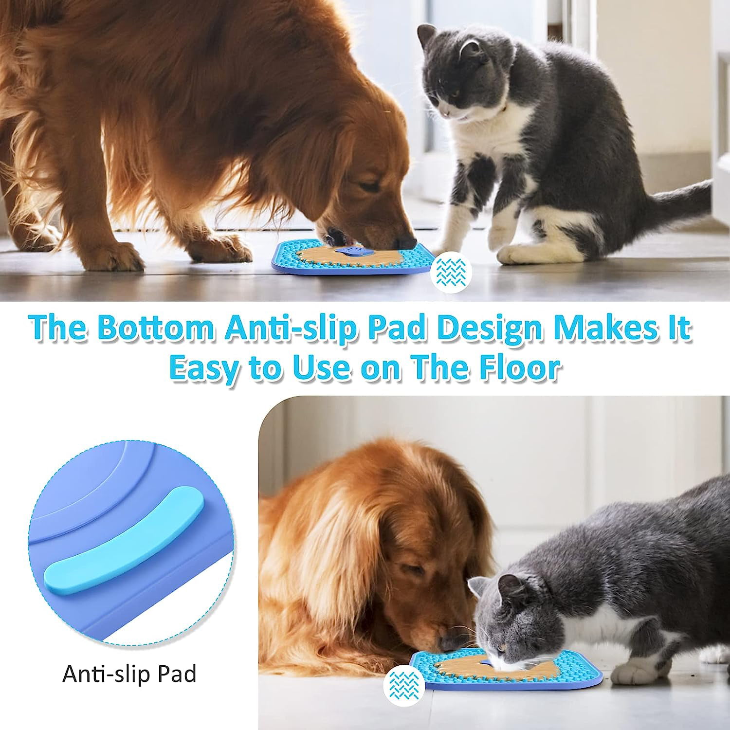 Lick Mat for Dogs, Dog Crate Lick Pads Slow Feeder, Lick Pad Crate Training  Toy Crate Lick Plate,Very Suitable Peanut Butter, Treats Yogurt