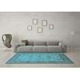 thumbnail image 3 of Ahgly Company Indoor Rectangle Oriental Light Blue Traditional Area Rugs, 7' x 9', 3 of 4