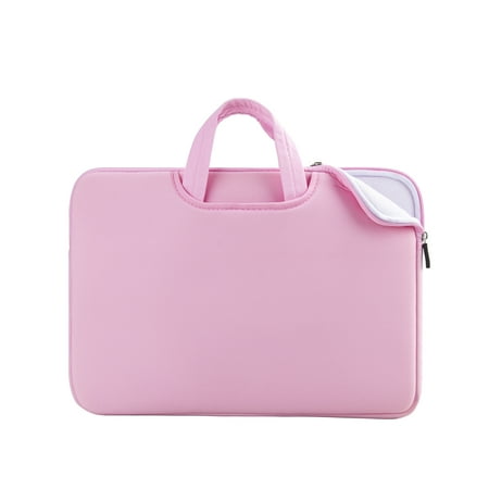 LLAYOO 13 Inch Laptop Sleeve Case Compatible with 13" 13.3" 13.5" Chromebook Notebook Computer Ultrabook, Protective Slim Padded Carrying Bag Cover with Handle Strap Pocket (Pink, Upgraded Version)