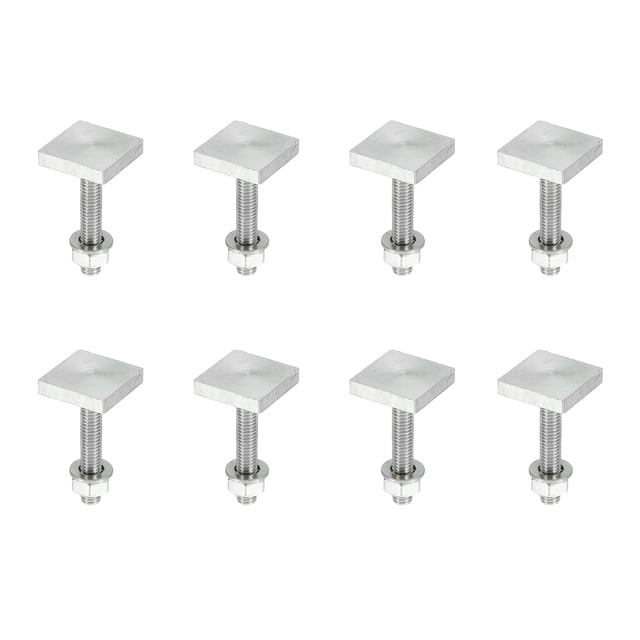Unique Bargains 8pcs Universal Roof Rack T Shaped Bolt T Shaped Slots T Shaped Track Bolts W/ Nuts Washers Bike Rack Cross Bar Adapter