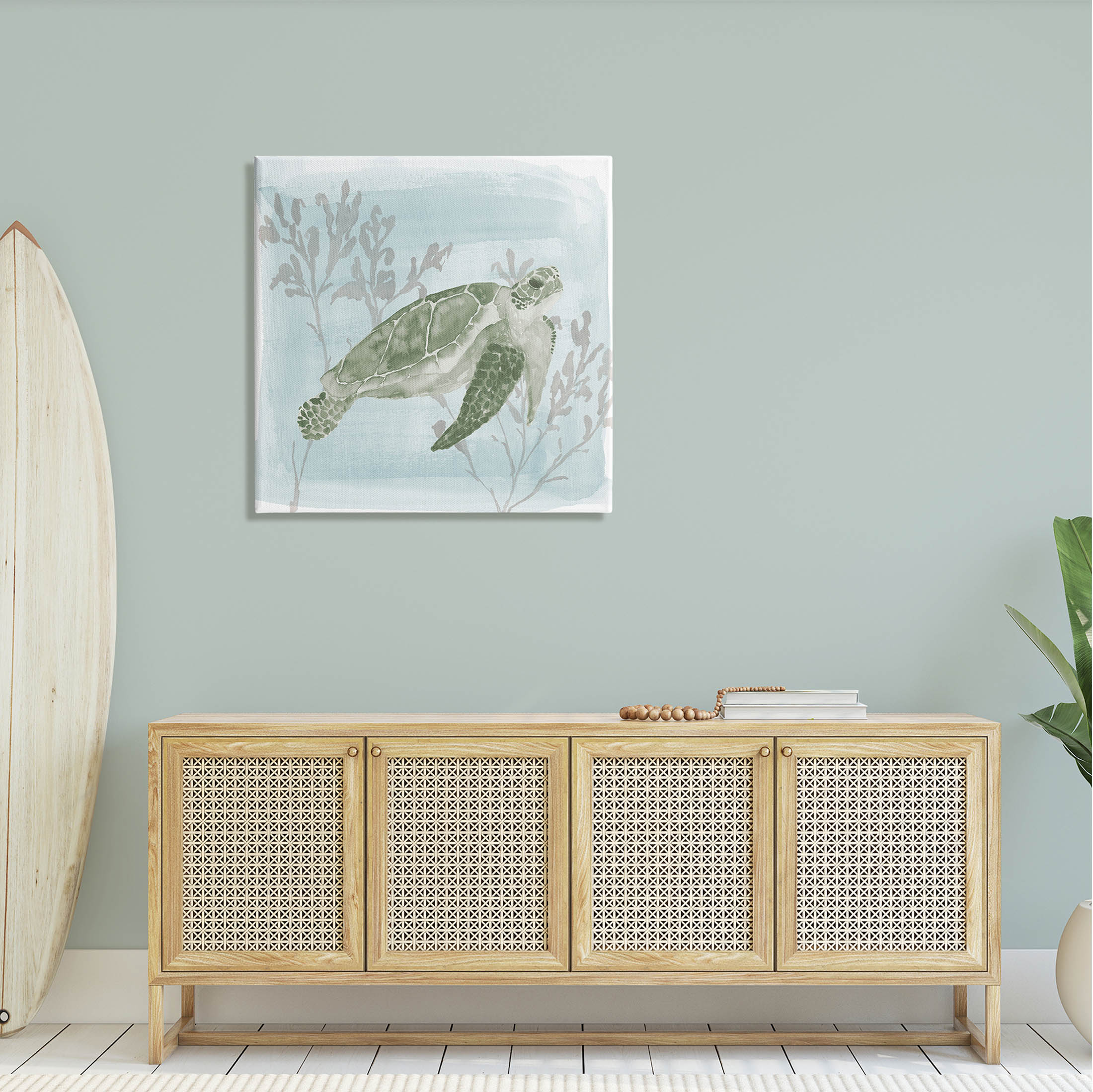 Swimming Tortoise Underwater Scene Animals & Insects Graphic Art Gallery Wrapped Canvas Print Wall Art