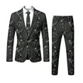 thumbnail image 5 of uikmnh Men's Gothic 3 Piece Suit Set, Jacket Vest and Pants, Dark Printed Formal Halloween Costume, Tailored Outfit for Themed Events and Parties,3XL, 5 of 6