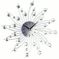 thumbnail image 1 of Decorative Clock, Sparkling Bling Metallic Silver Flower-Shaped Wall Clock for Living Room Office, 1 of 3
