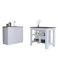 thumbnail image 2 of Pemberly Row 2Pc Kitchen Set Kitchen Island & Utility Sink Cabinet White Onyx, 2 of 6