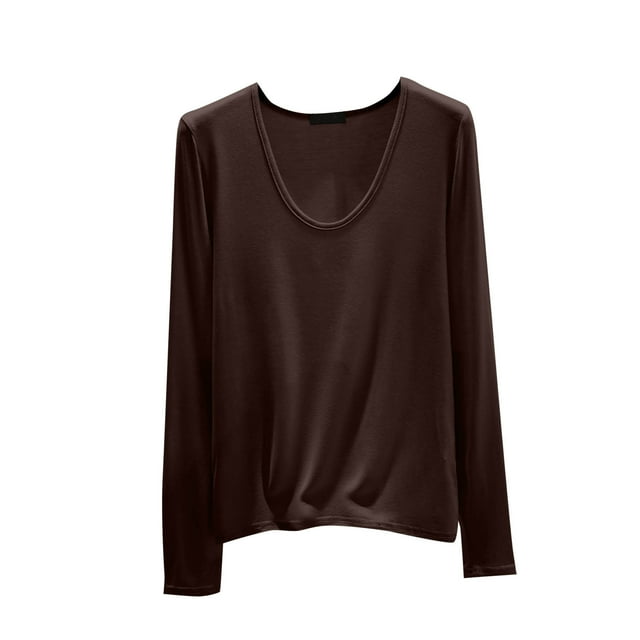 aidice Hauts de Pyjama Grande Taille pour Femmes Col Ras du Cou Manches Longues Chandails Amples Décontractés Doux Confortables Vêtements d'Intérieur Vêtements de Nuit T-Shirts Haut