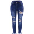 thumbnail image 5 of Brglopf Capri Jeans for Women Stretch High Waisted Distressed Denim Capris Ripped Skinny Cropped Pants with Pockets, 5 of 7
