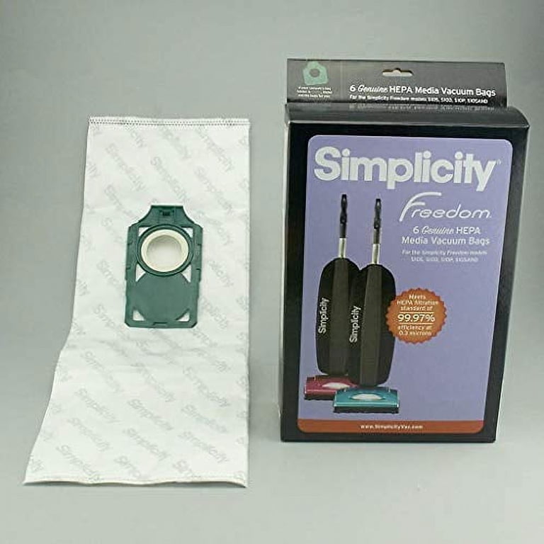 Simplicity Freedom HEPA Bags SLH-6 for New Models with Plastic