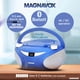 thumbnail image 3 of Magnavox MD6949 Boombox portátil con CD de carga superior con radio estéreo AM/FM y tecnología inalámbrica Bluetooth en negro | Compatible con CD-R/CD-RW | Pantalla LED | (Azul), 3 of 5
