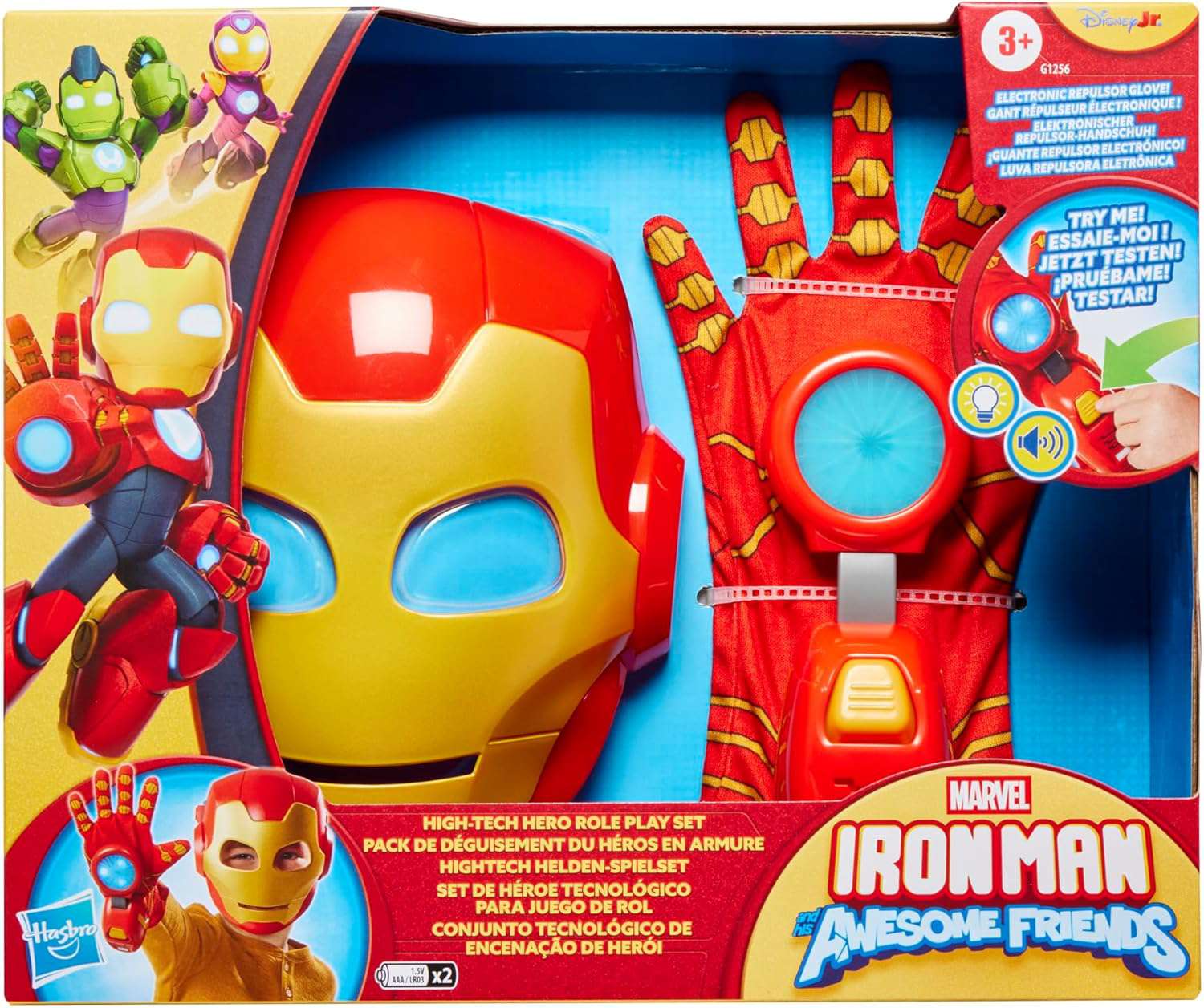 Marvel Iron Man and His Awesome Friends High-Tech Hero Role Play Set, Mask and Glove, 3+