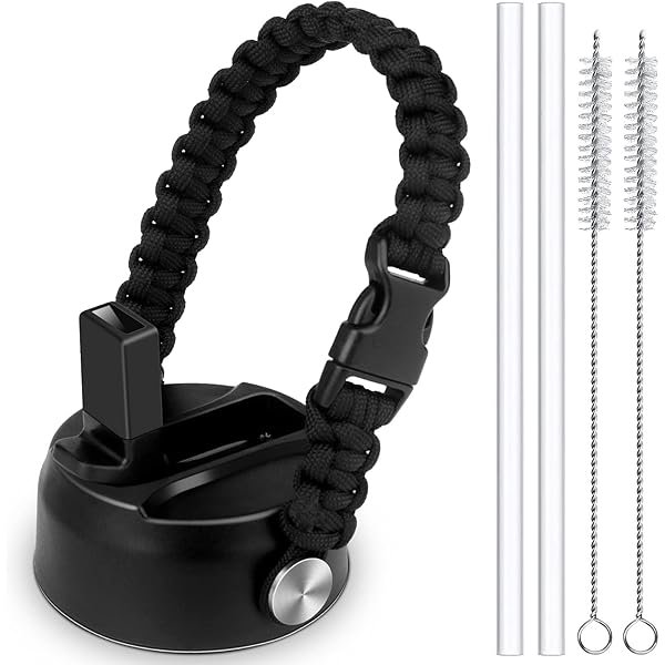 wonima44 Compatible Hydroflask Lids with Straw, Straw Lid for Hydro Flask Lid with Paracord Handle, Fit for Hydroflask 12 16 18 20 32 40 64 oz Water Bottle