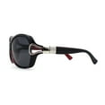 thumbnail image 4 of Womens Anti-Glare Polarized Oval Round Butterfly Buckle Hinge Sunglasses Black Bugundy Black, 4 of 4