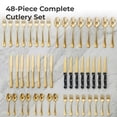 thumbnail image 5 of 48 Piece Gold Silverware Set with Steak Knives, Stainless Steel Flatware Set for 8, Mirror Polished Cutlery, 5 of 8