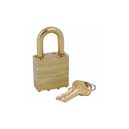 Master Lock Keyed Padlock, 3/4 in,Rectangle,Gold 6001NLFUS