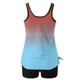 thumbnail image 5 of Miluxas Tankini Swimsuits for Women Gradient Two Piece Bathing Suits Tummy Control Swimwear Modest Swim Tank Tops with Shorts Watermelon Red S(S), 5 of 5