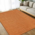 thumbnail image 4 of Burnt Orange 6x9 Area Rugs, Farmhouse Burlap Solid Orange Color Modern Linen Texture Non-Skid Rubber Backing Large Rectangle Rugs - Living Room Bedroom Home Office, Indoor Floor Carpets Washable Rug, 4 of 9