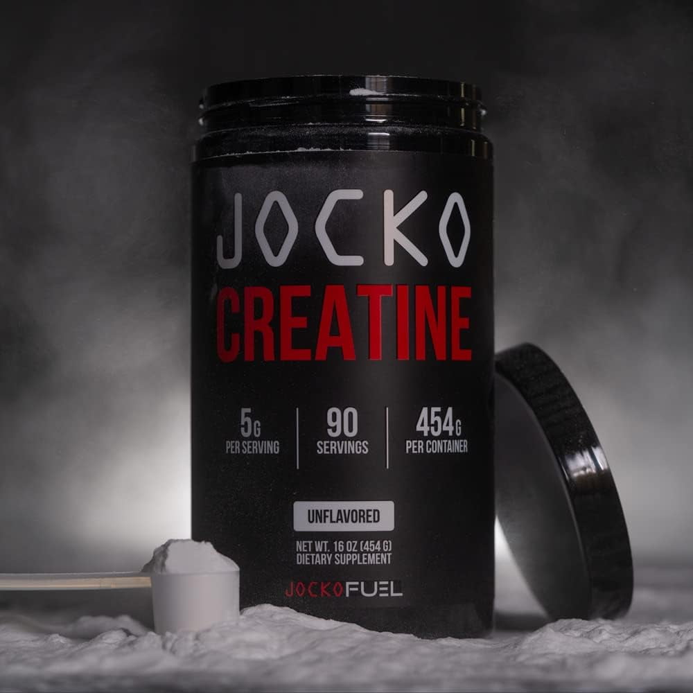 Jocko Fuel Creatine Monohydrate Powder, Unflavored,Supplement for Athletic Performance & Muscle Health, 90 Servings, 16 oz