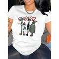 thumbnail image 1 of Gorillaz Band Graphic Print T-Shirt for Women - Casual Crew Neck Short Sleeve Tee with Cotton Blend - Comfortable Medium Stretch Knit Fabric Top for All Seasons, 1 of 7