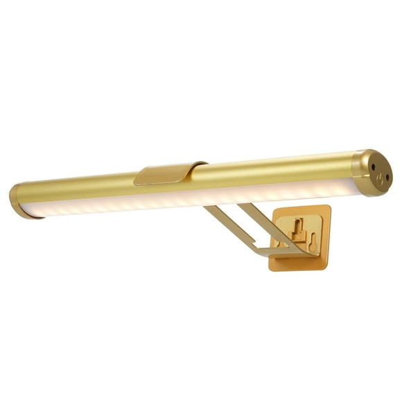Graflsoa Magnetic Wall Art Light with Touch & Remote Control, 3 Adjustable Color Temperatures (2600K-6000K), Dimmable Brightness, 0.5H/1H/2H Timer, 4500mAh Battery, Type-C Charging, Gold Finish