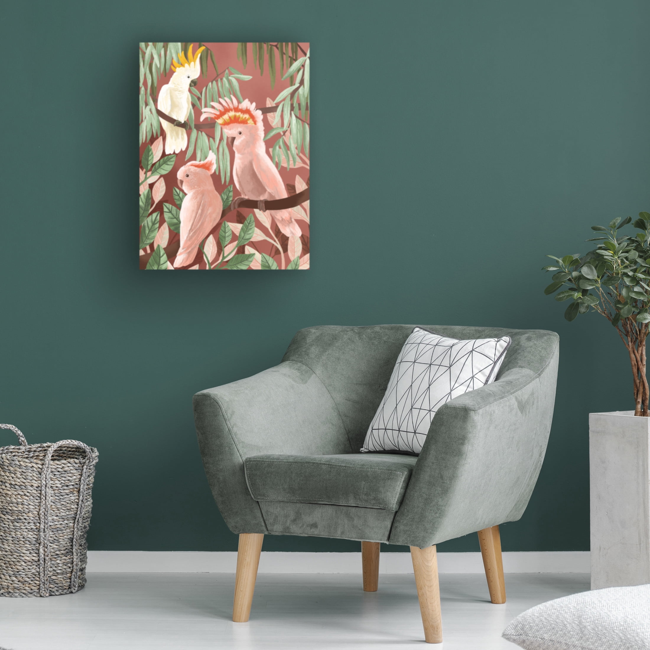 Trademark Fine Art Goed Blauw  Cockatoos Canvas Wall Art