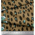 thumbnail image 3 of Soimoi Brown polyester Crepe Fabric Artistic Insect & Leopard Animal Skin Printed Craft Fabric by The Yard 42 Inch Wide, 3 of 3