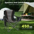 thumbnail image 6 of Sophia & William Oversized Camping Chair Heavy-Duty Steel Frame Supports 450Lbs, Foldable Outdoor Lawn Chair with Cup Holder for Backyard & Camping, Black, 6 of 12