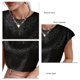thumbnail image 5 of Camiseta de manga corta informal de verano con cuello redondo y estampado de leopardo para mujer, 5 of 6