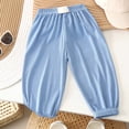 thumbnail image 4 of Gubotare Toddler Barrel Pants Girl Toddler Baby Cotton Linen Harem Pants Elastic Waist Baggy Joggers Loose Fit Casual Summer Gauze Trousers Breathable Bloomers 6 12 Months (Blue,6-12 Months), 4 of 4