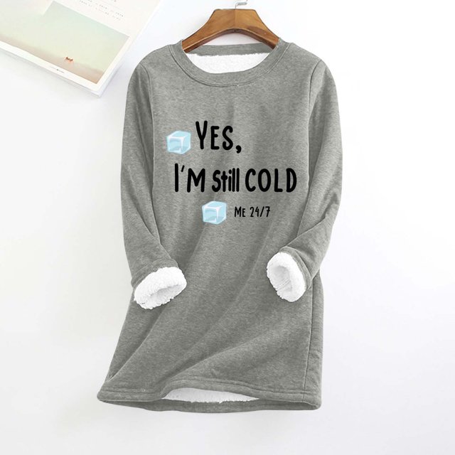 DPTALR T-Shirts à Manches Longues pour Femmes, Col Rond, Peluche Épaissie, Chauds