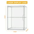 thumbnail image 4 of Gamic Large Acrylic Figure Display Case 2 Tier Adjustable Display Case for Collectibles with Magnetic Door Clear Stackable Display Box for Figures Showcase, 3 Pack, 4 of 4