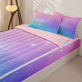 thumbnail image 3 of jejeloiu Pastel Star Pattern Zipper Full Size Comforter Sets with Fitted Sheet and 2 Pillowcases Kids,Dreamy Print Zipper Bedding Set For Girls,Reversible,4-Piece, 3 of 7