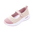 thumbnail image 2 of Soft Lightweight Grid Pattern Fly Knit Mary Jane Walking Shoes for Ladies, Breathable Casual Wedge Trainers with Cushioned Arch Support Insole, 2 of 4
