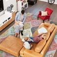 thumbnail image 5 of Bleum Cade Boho Floral Area Rug 5x7 Washable Soft Faux Wool Rug Carpet for Living Room Bedroom, 5 of 10