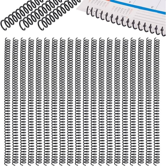 100pcs Spiral Binding Coils 3/8" Black Binding Spirals 4:1 Pitch Binding Spines 75 Sheet Capacity 48 Loops Plastic Spiral Coils for Binding Home School Office Students Coworkers
