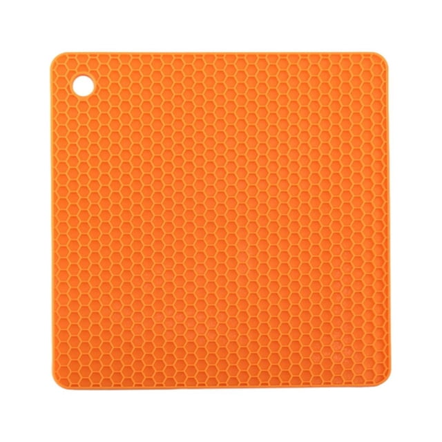 Moyic Almohadillas antideslizantes, soporte para olla, estera de silicona resistente al calor para una fácil limpieza y reutilización, Almacenamiento y organización del hogar Naranja