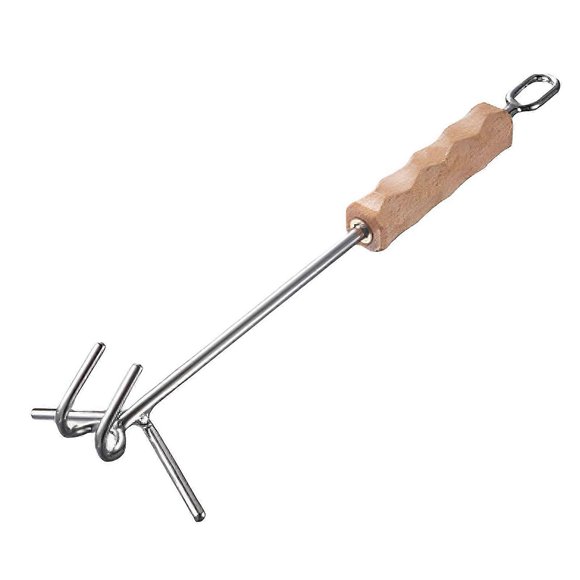 Outdoor Camp Pot Lid Lifter with Wooden Handle Lid Lifter for Outdoor Camp Picnic Travel