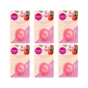 Angle View: Pack of 6 eos Super Soft Shea Lip Balm Sphere - Strawberry Peach , Moisuturzing Shea Butter for Chapped Lips , 0.25 oz