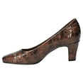 thumbnail image 2 of Easy Street Poet Women's Square Toe Pumps Color: Bronze Patent Croco Size: 9 WIDE, 2 of 4