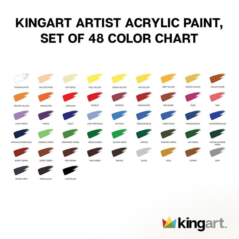 Kingart 22ml Paint Set 48/Pkg - Acrylic