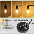 thumbnail image 6 of Bedside Nightstand Glass Lamps, Dimmable Industrial Table Lamps with 2 USB Ports & AC Outlet, 6 of 9