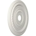 thumbnail image 2 of Ekena Millwork 22"OD x 3 1/2"ID x 1"P Cole Thermoformed PVC Ceiling Medallion (Fits Canopies up to 6"), UltraCover Satin Blossom White, 2 of 10