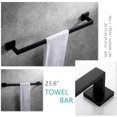 thumbnail image 5 of VELIMAX Premium Stainless Steel 4 Pieces Bathroom Hardware Accessories Set Wall Mounted Towel Bar Set, Matte Black, 23.6-Inch, 5 of 7